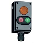 STAHL 8040 EX TWIN PUSH BUTTON WITH LED INDICATING LAMP C/W GRP ENCLOSURE (8040/1280X-54C06SXXX-23D01SA05)